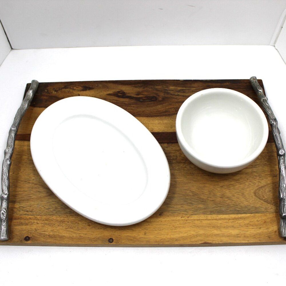 Vintage Shenango Restaurant Ware White Oval Platter and Bowl